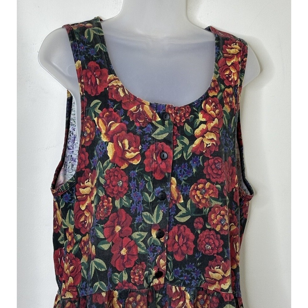 Bryn Connelly Jumper‎ Overall Dress Womens Medium Multi Color Floral Modest Maxi - Picture 2 of 9
